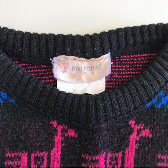 Knitcraft Canada Children's 90s Pullover Knit Sweater Vtg Pink Alpaca Pattern - Picture 4 of 6